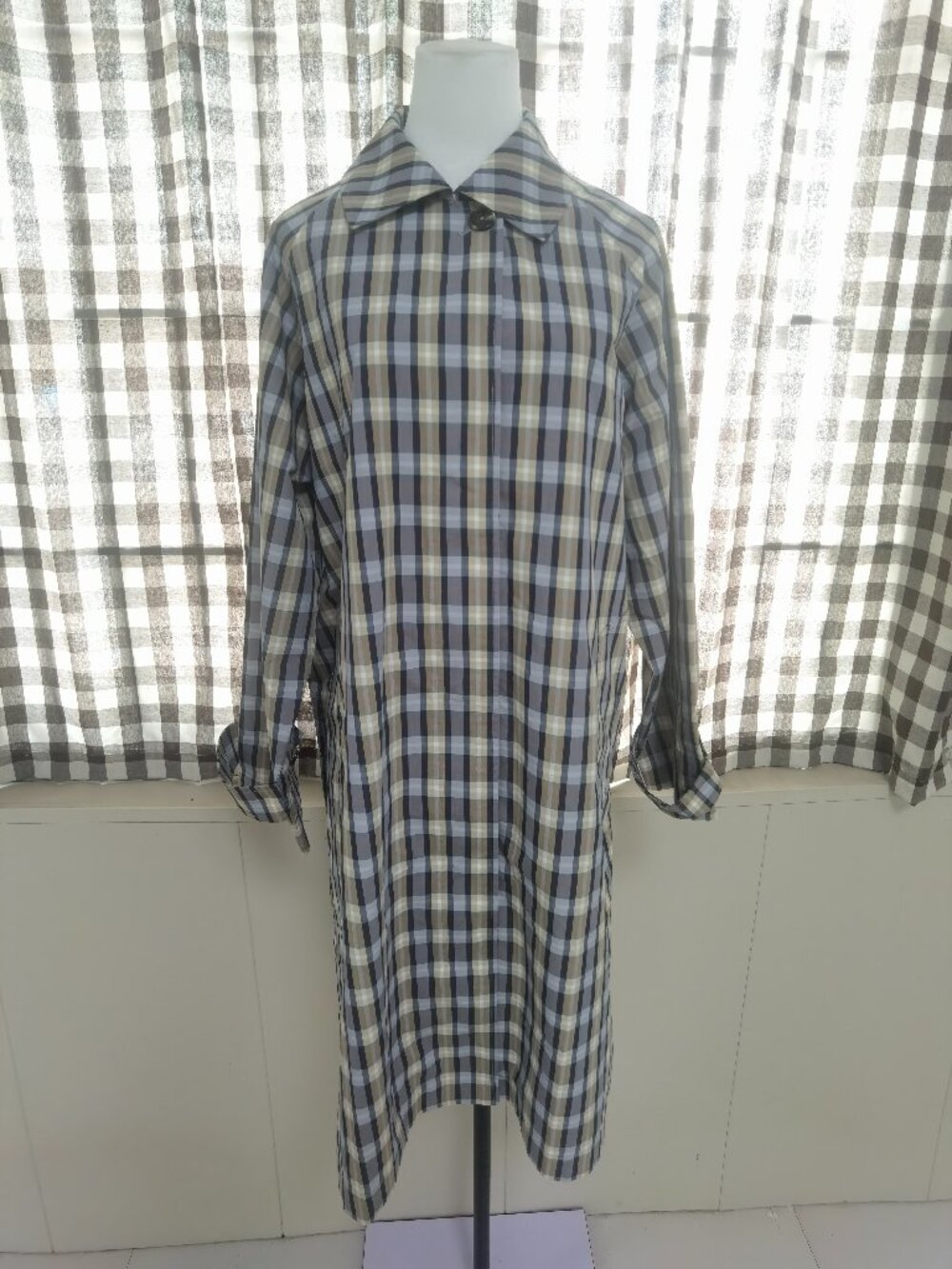 THE ROW tavishina checked silk and cotton-blend poplin coat - Picture 5 of 13